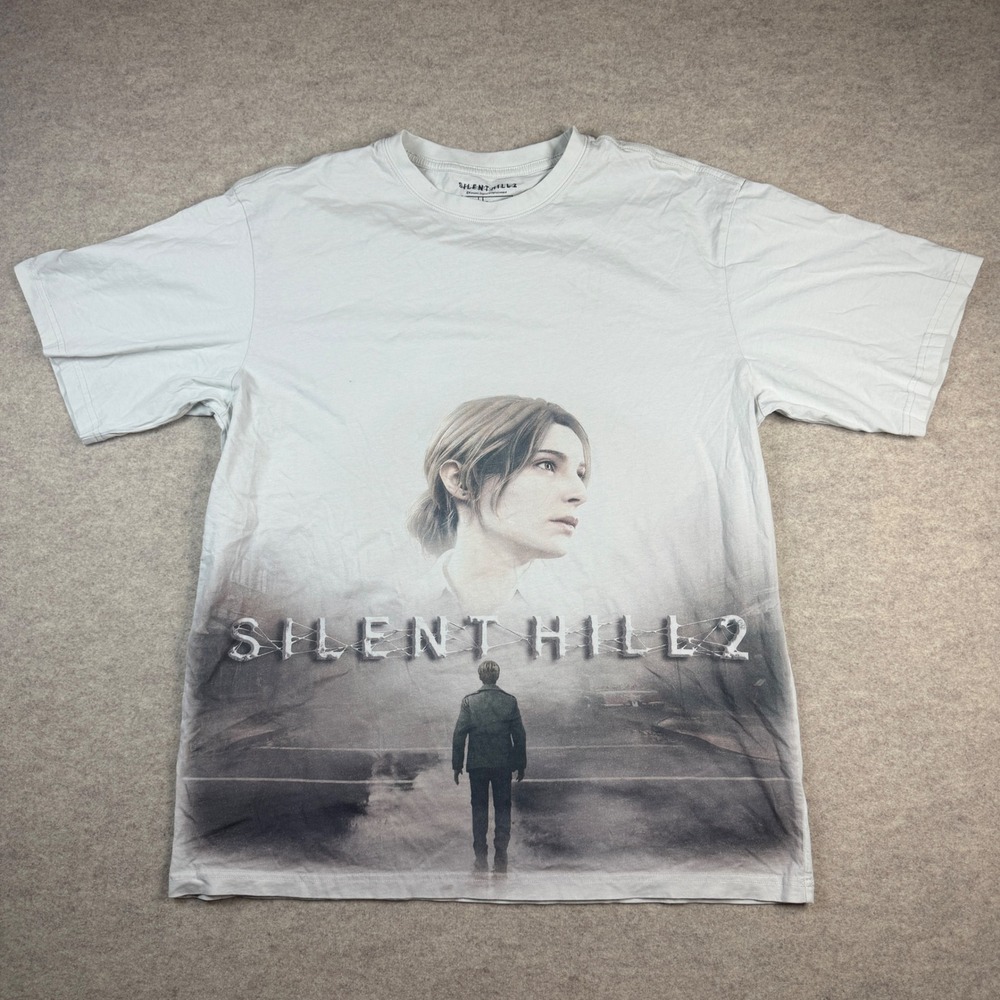 Silent Hill 2 Geeknet Konami Graphic T-Shirt Mens Medium Mary James Grey Horror